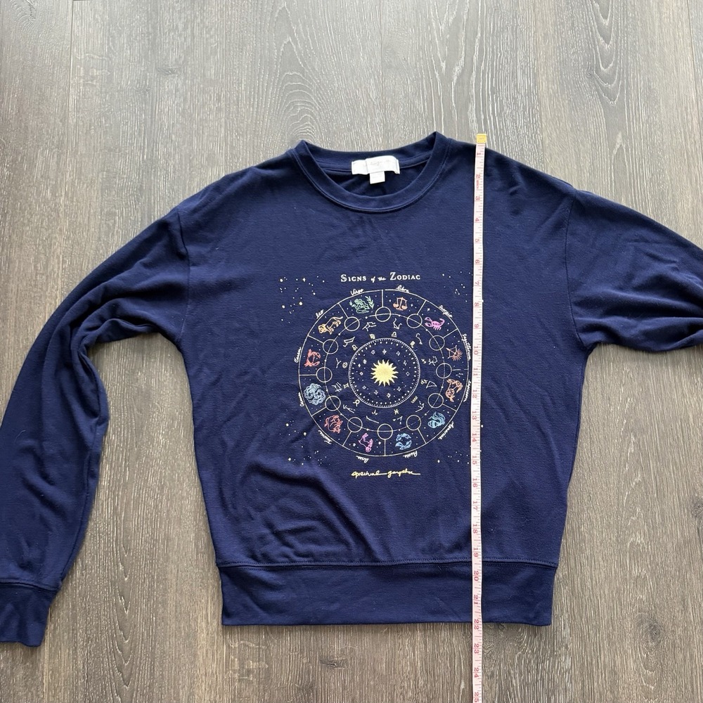Spiritual Gangster Long Sleeve Cropped Zodiac Astrology Top Small Athleisure - Picture 7 of 10